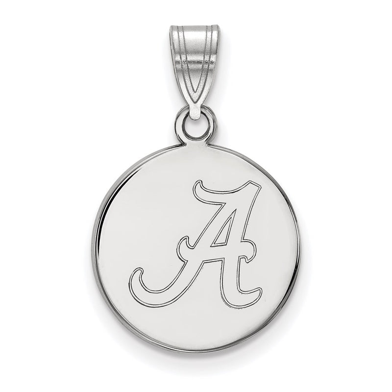 10K White Gold Logoart University Of Alabama Letter A Medium Disc Pendant
