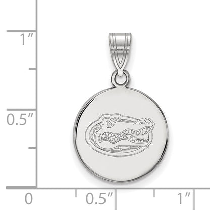 10K White Gold Logoart University Of Florida Gator Medium Disc Pendant