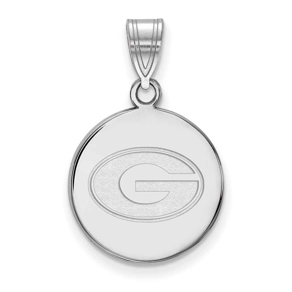 14K White Gold Logoart University Of Georgia Letter G Medium Disc Pendant