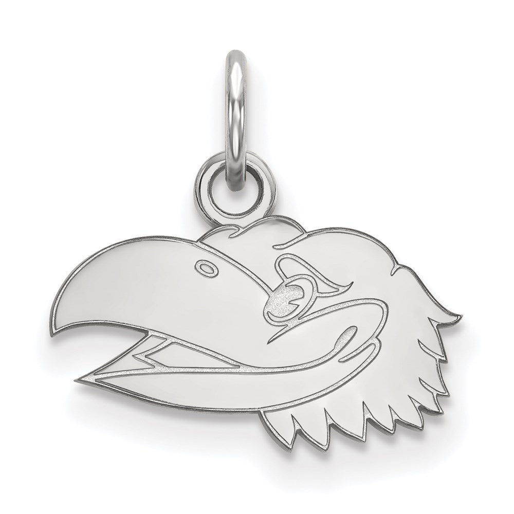 10K White Gold Logoart University Of Kansas Jayhawk Extra Small Pendant