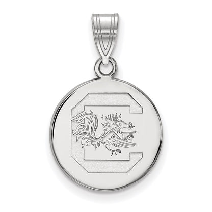 10K White Gold Logoart University Of South Carolina Medium Disc Pendant