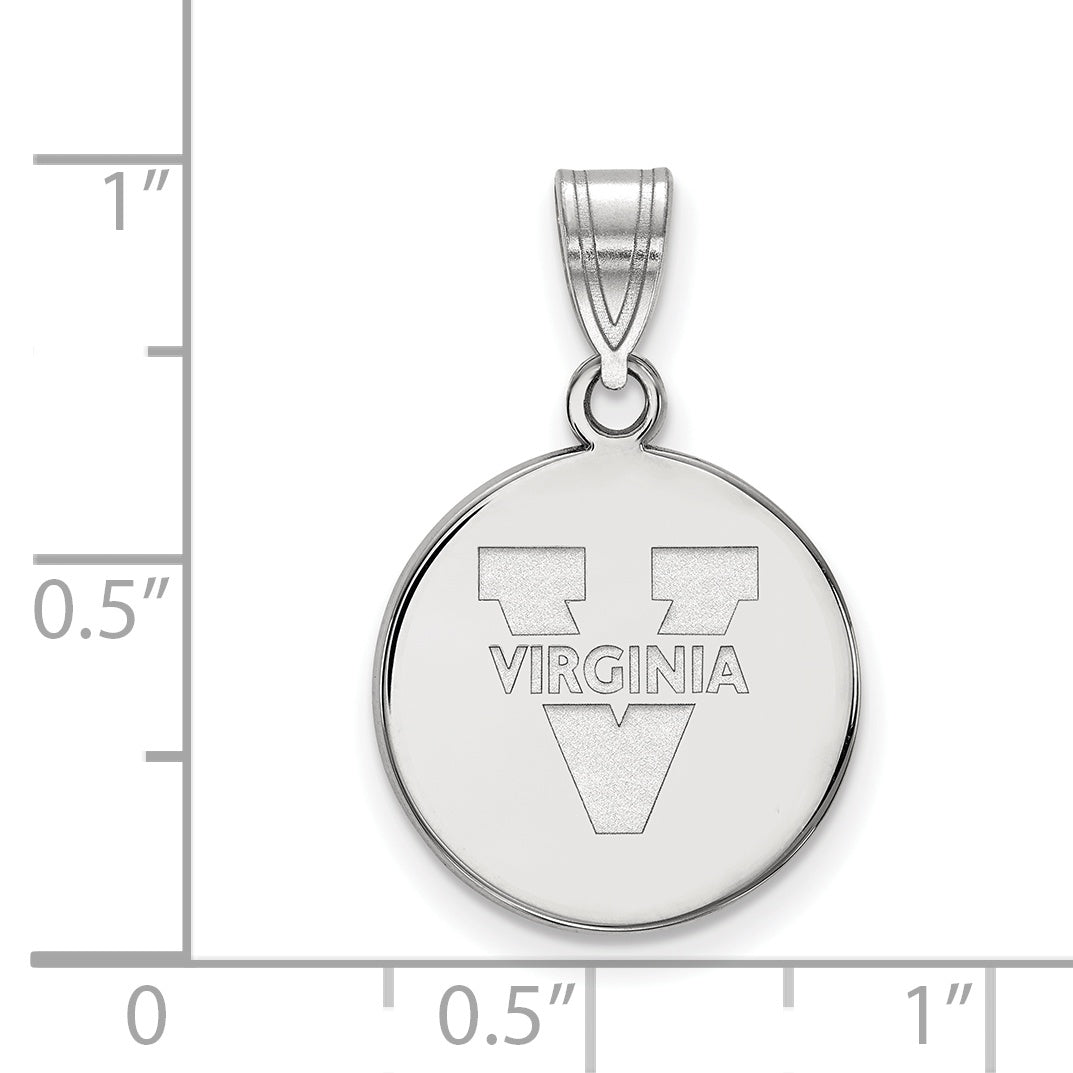 10K White Gold Logoart University Of Virginia Medium Disc Pendant