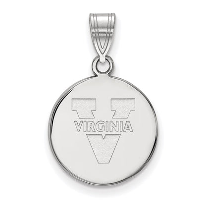 10K White Gold Logoart University Of Virginia Medium Disc Pendant