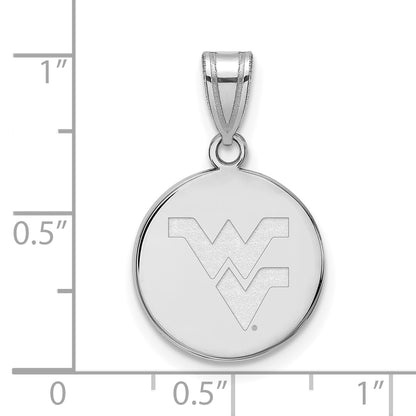 10K White Gold Logoart West Virginia University W V Medium Disc Pendant