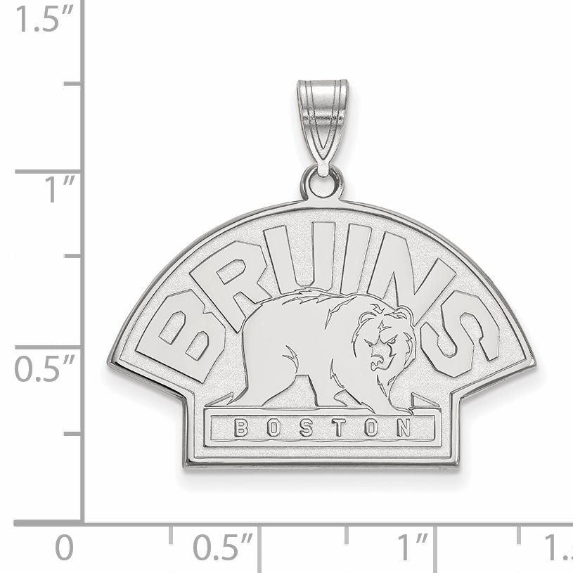 10K White Gold Nhl Logoart Boston Bruins Large Pendant