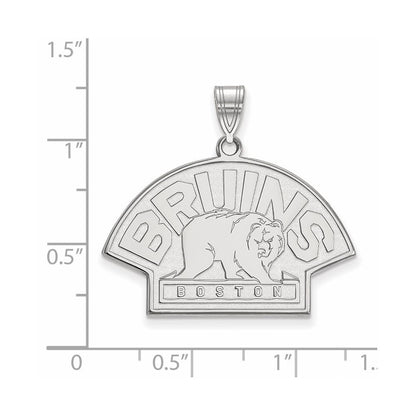 10K White Gold Nhl Logoart Boston Bruins Large Pendant