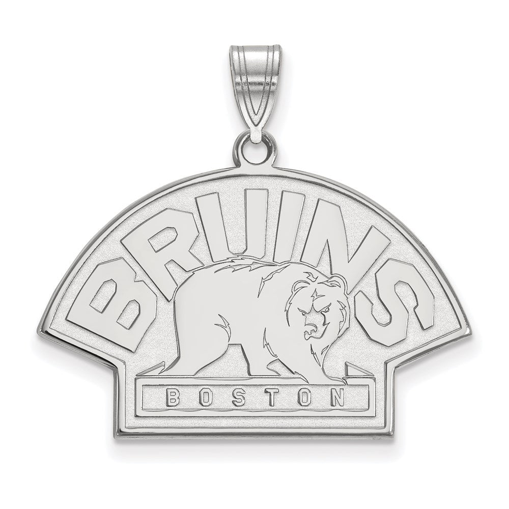 14K White Gold Nhl Logoart Boston Bruins Large Pendant