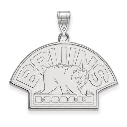 14K White Gold Nhl Logoart Boston Bruins Large Pendant