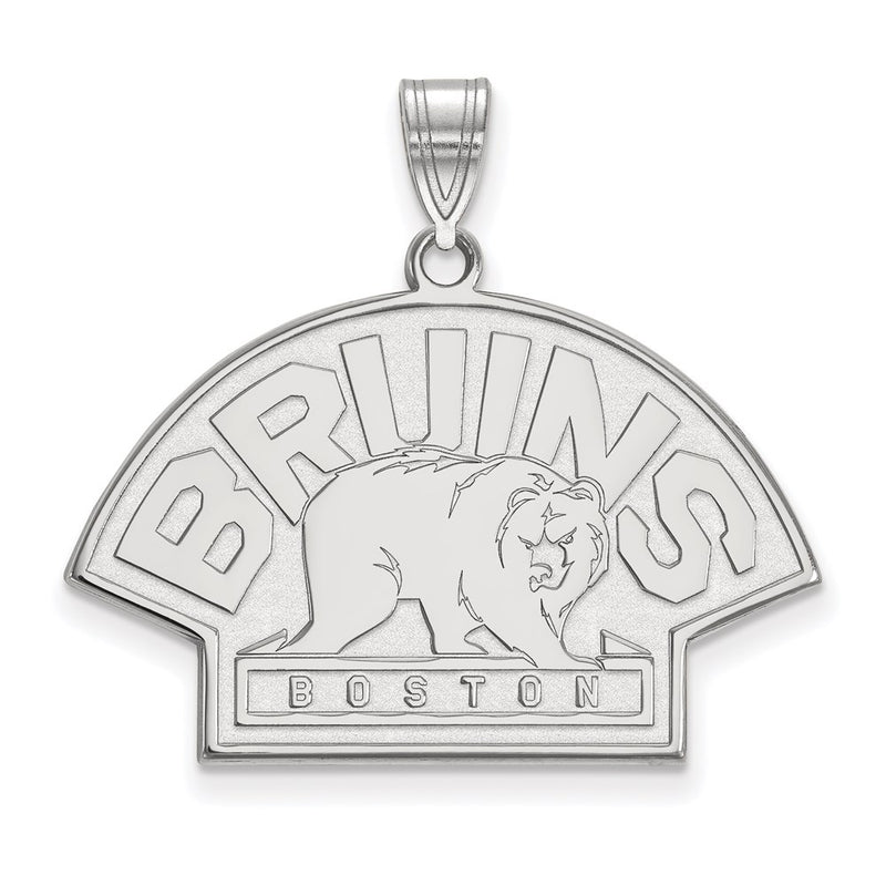 14K White Gold Nhl Logoart Boston Bruins Large Pendant