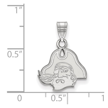 10K White Gold Logoart East Carolina University Pirate Small Pendant