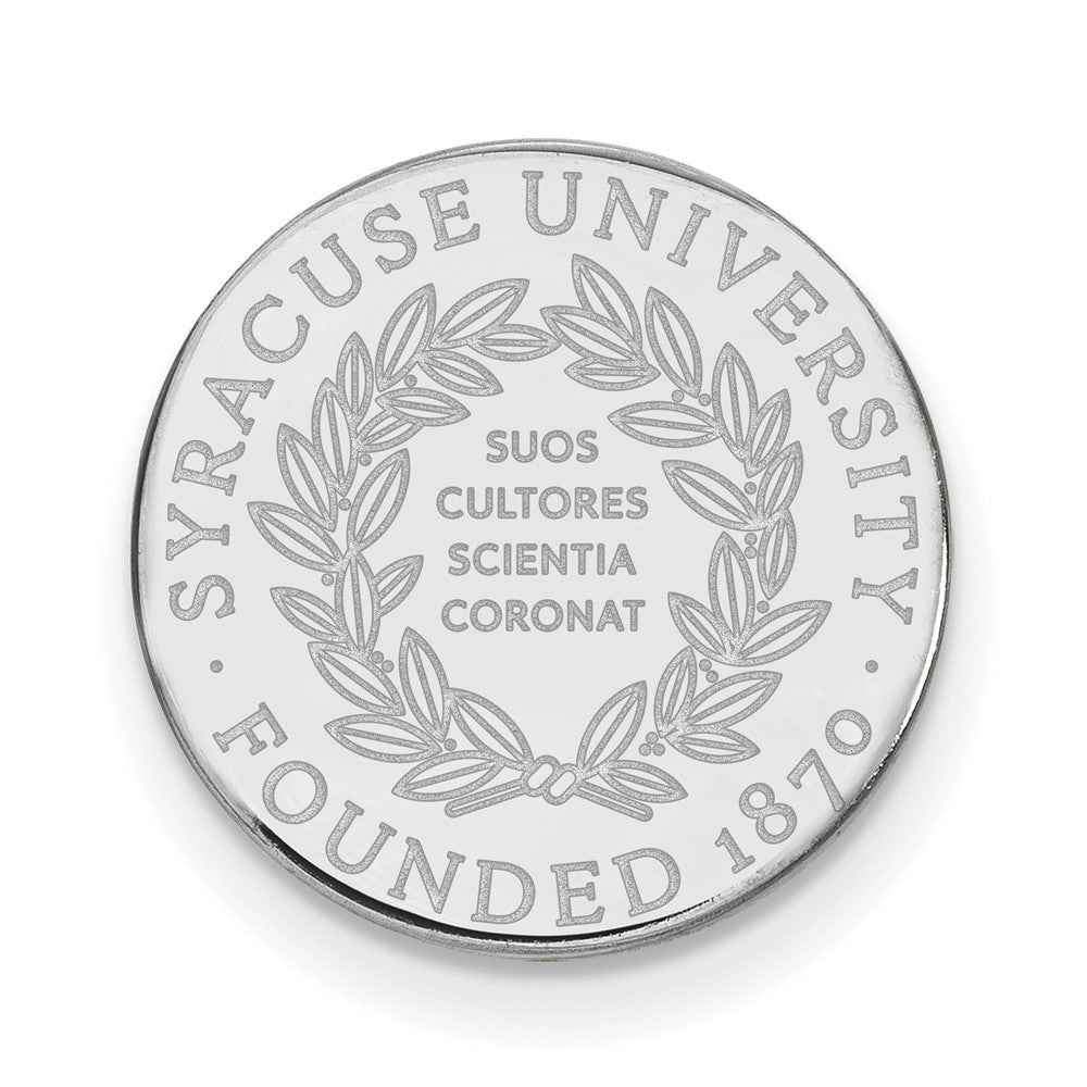 Sterling Silver Rhod-Pltd Logoart Syracuse University Crest Lapel Pin