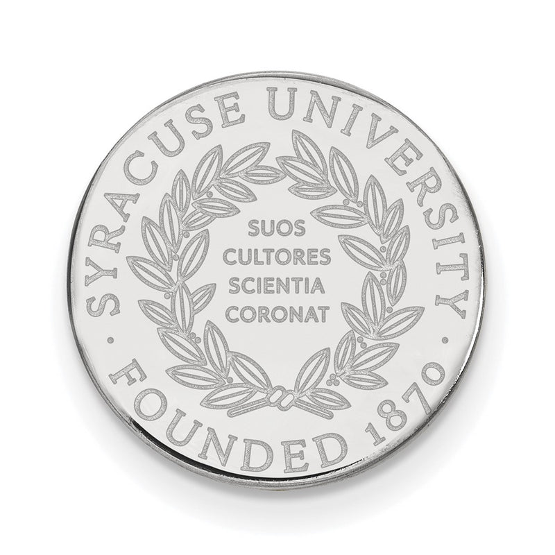 Sterling Silver Rhod-Pltd Logoart Syracuse University Crest Lapel Pin