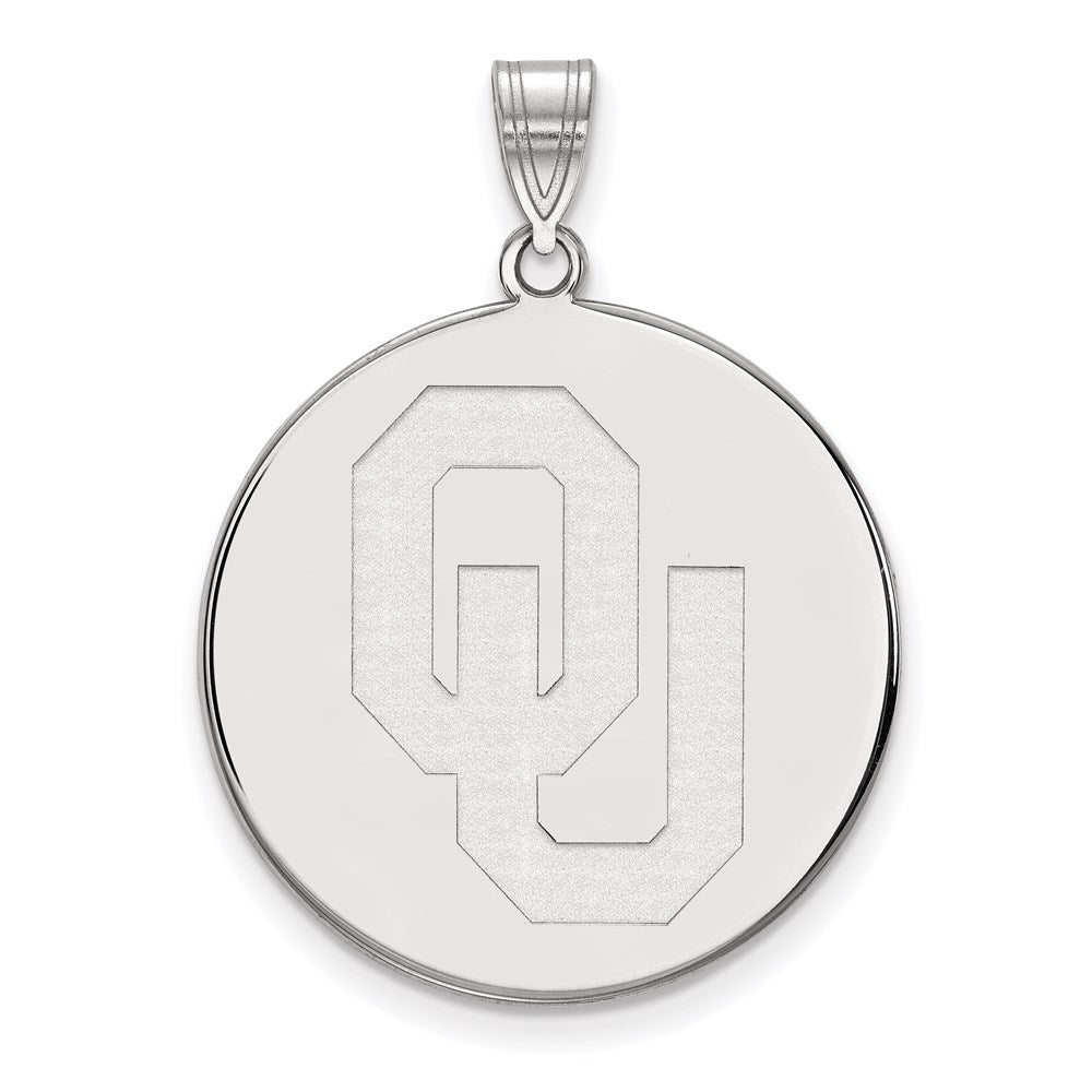 sterling-silver-rhodium-plated-logoart-university-of-oklahoma-o-u-extra-large-disc-pendant-ss040uok