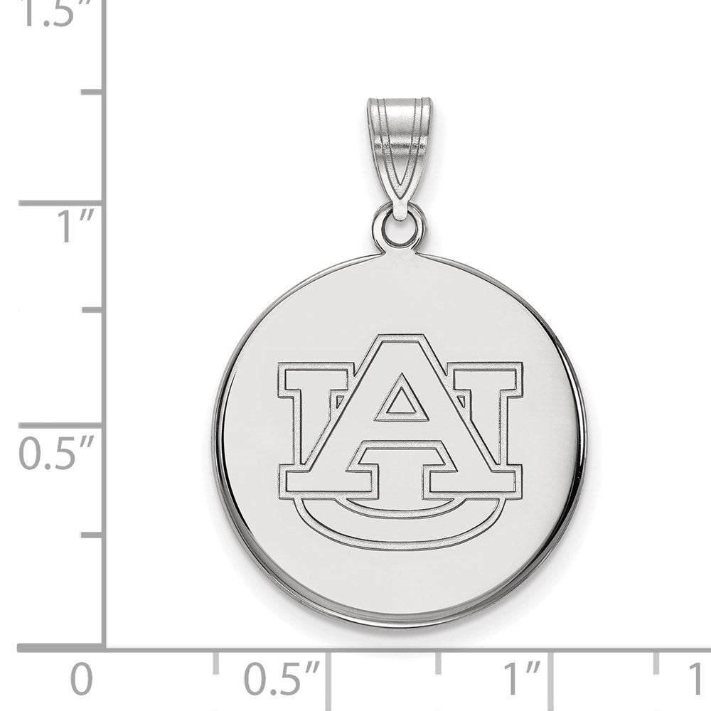 10K White Gold Logoart Auburn University Large Disc Pendant