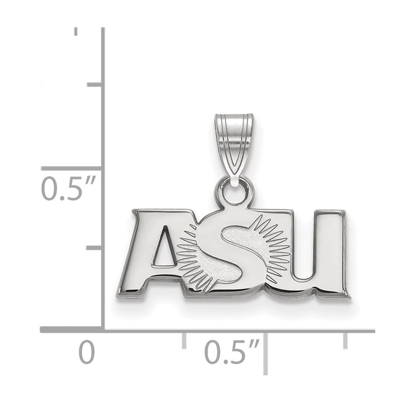 10K White Gold Logoart Arizona State University A S U Small Pendant
