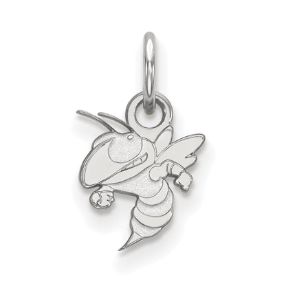 10K White Gold Logoart Georgia Institute Of Technology Yellow Jacket Extra Small Pendant