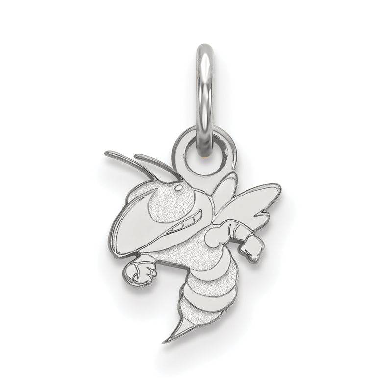 10K White Gold Logoart Georgia Institute Of Technology Yellow Jacket Extra Small Pendant