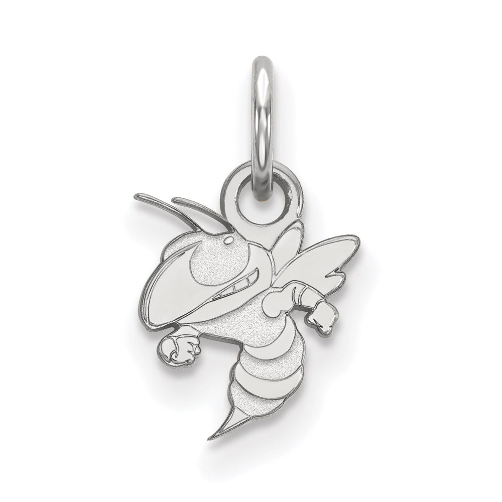 Sterling Silver Rhodium Plated Logoart Georgia Institute Of Technology Yellow Jacket Extra Small Pendant