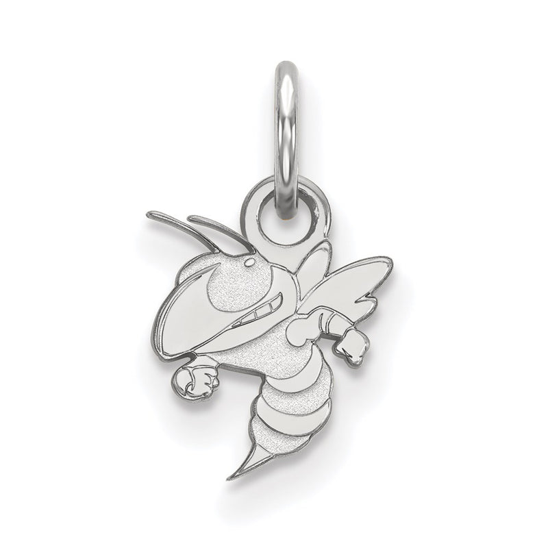 Sterling Silver Rhodium Plated Logoart Georgia Institute Of Technology Yellow Jacket Extra Small Pendant