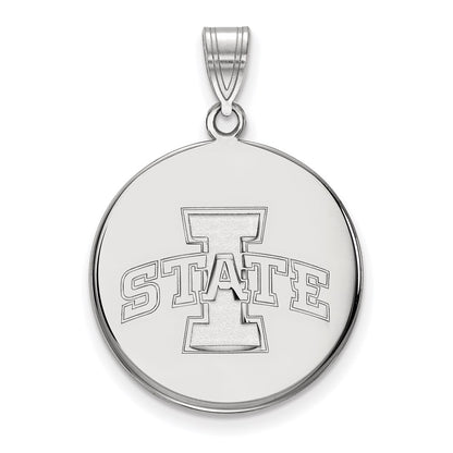 10K White Gold Logoart Iowa State University Large Disc Pendant