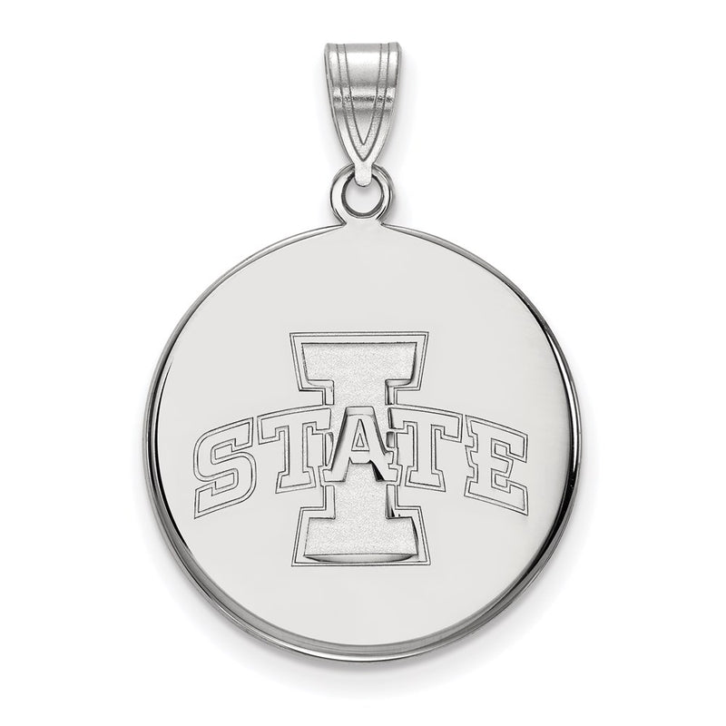 10K White Gold Logoart Iowa State University Large Disc Pendant