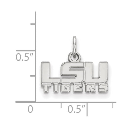 Sterling Silver Rhodium Plated Logoart Louisiana State University L S U Tigers Extra Small Pendant
