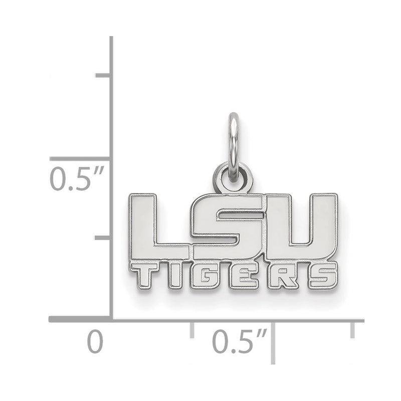 Sterling Silver Rhodium Plated Logoart Louisiana State University L S U Tigers Extra Small Pendant