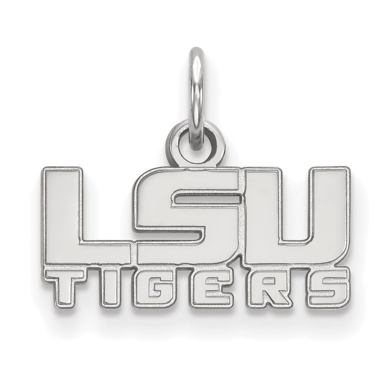 Sterling Silver Rhodium Plated Logoart Louisiana State University L S U Tigers Extra Small Pendant