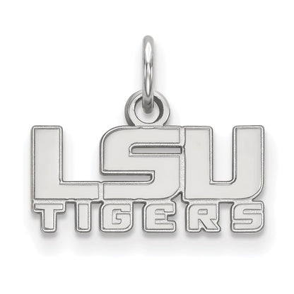 10K White Gold Logoart Louisiana State University L S U Tigers Extra Small Pendant