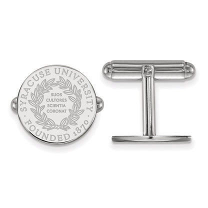 Sterling Silver Rhod-Pltd Logoart Syracuse University Crest Cuff Links