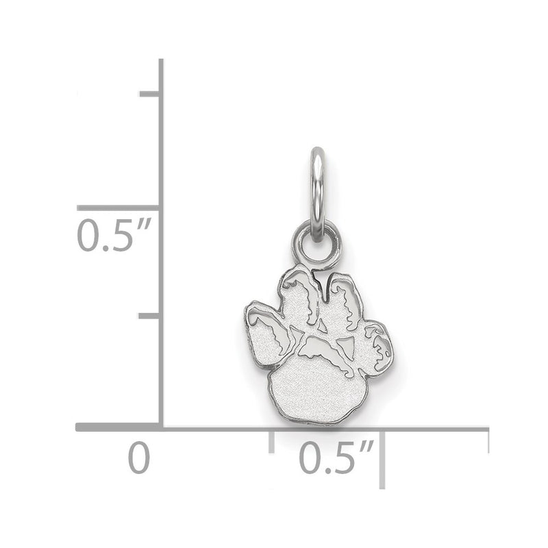 14K White Gold Logoart University Of Pittsburgh Panther Paw Extra Small Pendant