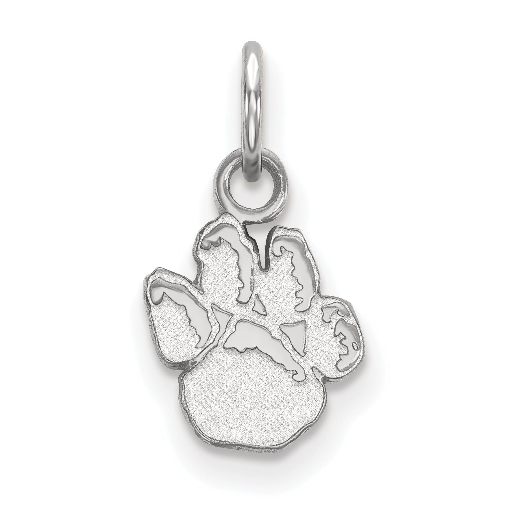 10K White Gold Logoart University Of Pittsburgh Panther Paw Extra Small Pendant