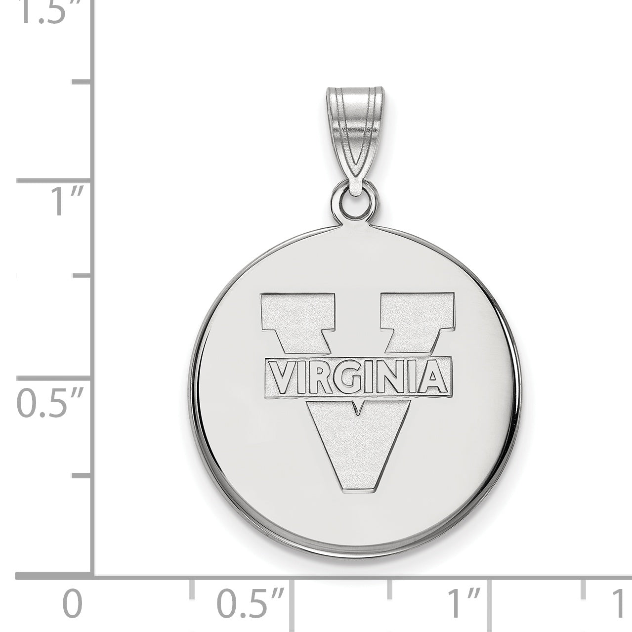 10K White Gold Logoart University Of Virginia Large Disc Pendant