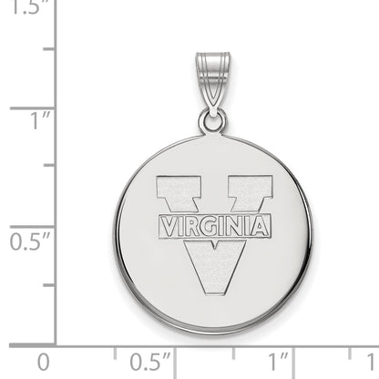 10K White Gold Logoart University Of Virginia Large Disc Pendant