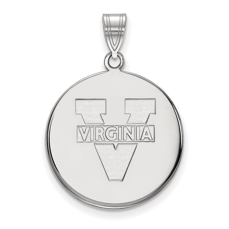 Sterling Silver Rhodium Plated Logoart University Of Virginia Large Disc Pendant