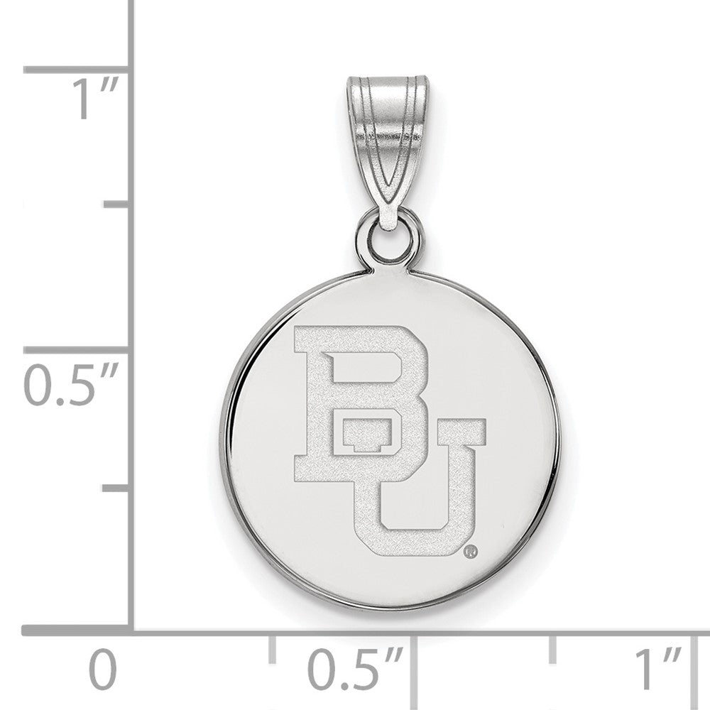 10K White Gold Logoart Baylor University Bears Medium Disc Pendant
