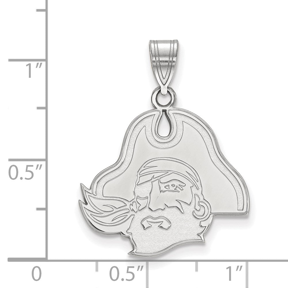 14K White Gold Logoart East Carolina University Pirate Large Pendant