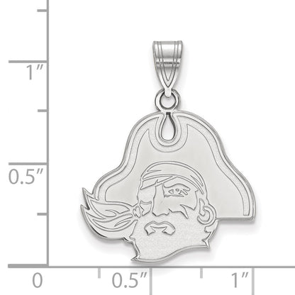 14K White Gold Logoart East Carolina University Pirate Large Pendant