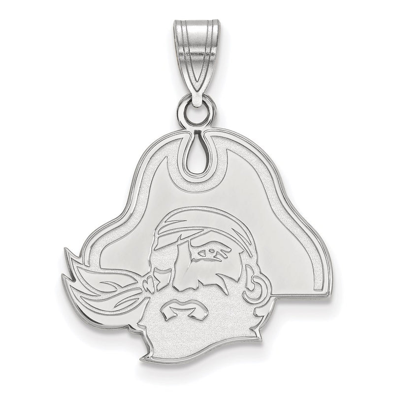 10K White Gold Logoart East Carolina University Pirate Large Pendant