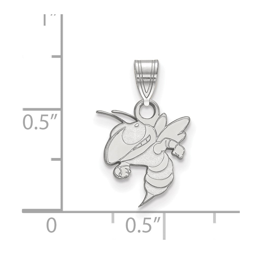 Sterling Silver Rhodium Plated Logoart Georgia Institute Of Technology Yellow Jacket Small Pendant