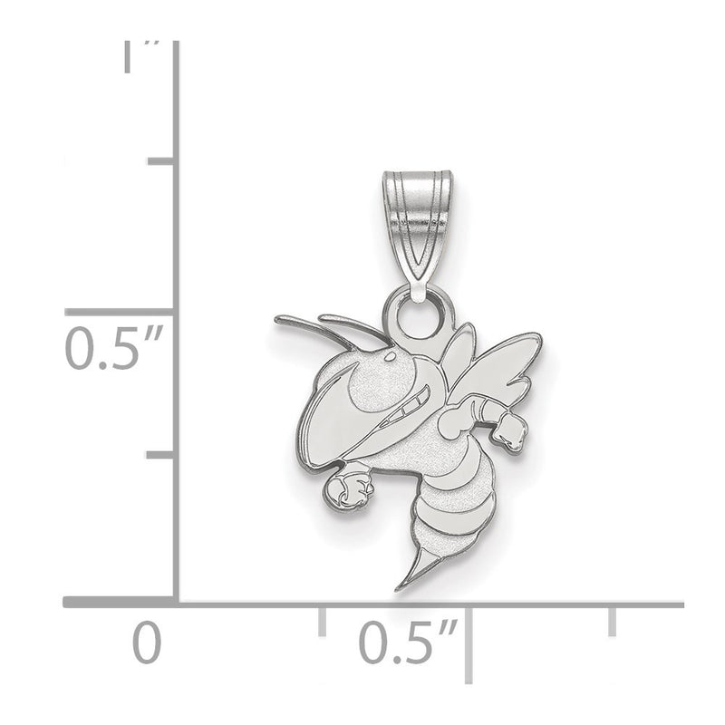 Sterling Silver Rhodium Plated Logoart Georgia Institute Of Technology Yellow Jacket Small Pendant