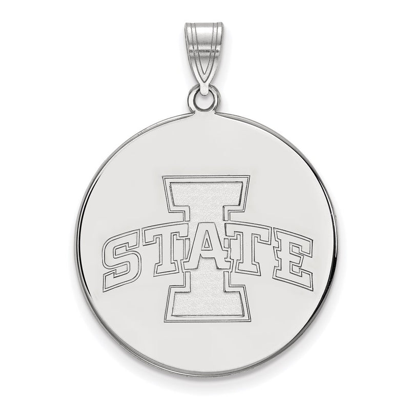 10K White Gold Logoart Iowa State University Extra Large Disc Pendant