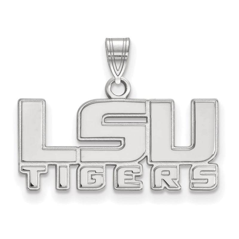 Sterling Silver Rhodium Plated Logoart Louisiana State University L S U Tigers Small Pendant