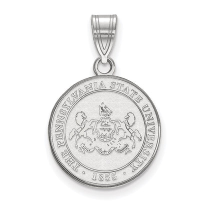 Sterling Silver Rhodium Plated Logoart Penn State University Medium Crest Pendant