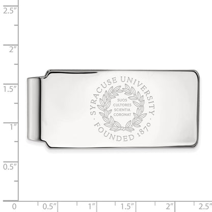 Sterling Silver Rhod-Pltd Logoart Syracuse University Crest Money Clip