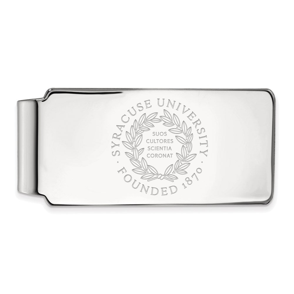 Sterling Silver Rhod-Pltd Logoart Syracuse University Crest Money Clip
