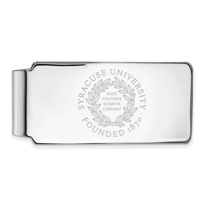 Sterling Silver Rhod-Pltd Logoart Syracuse University Crest Money Clip
