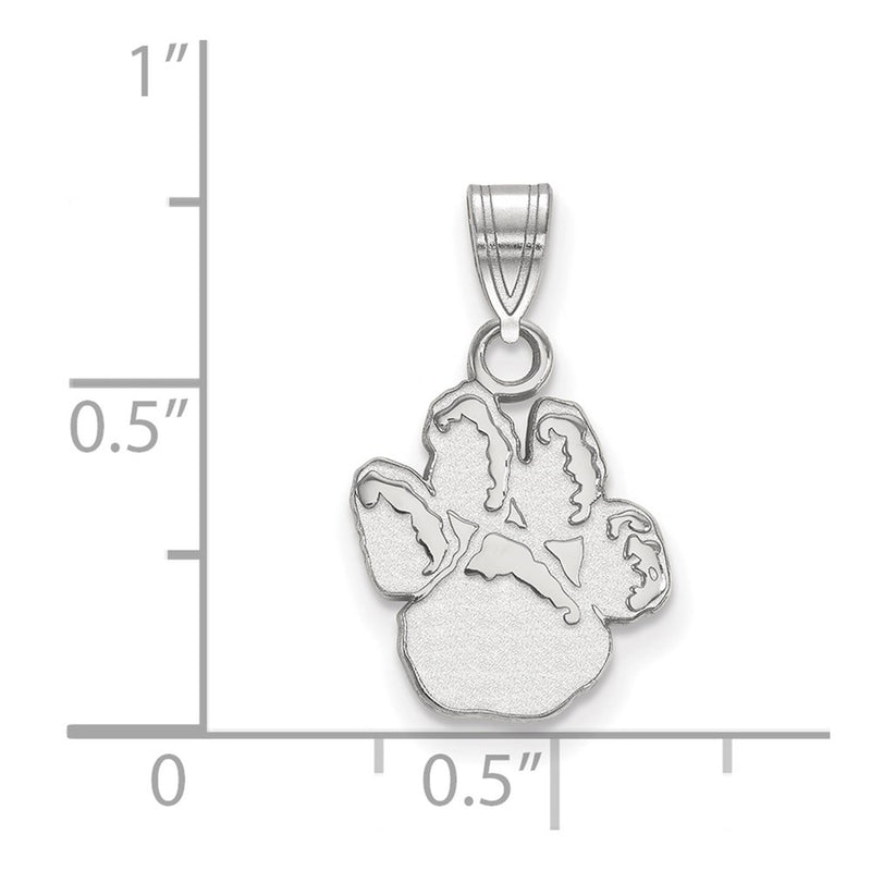 14K White Gold Logoart University Of Pittsburgh Panther Paw Small Pendant