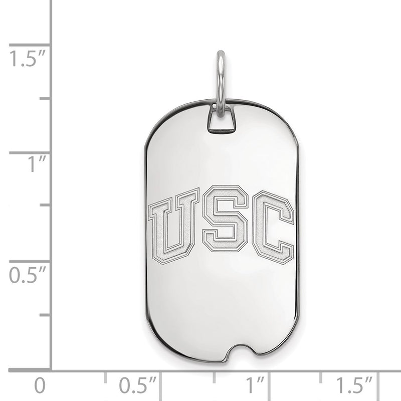 10K White Gold University Of Southern California U S C Small Dog Tag Pendant