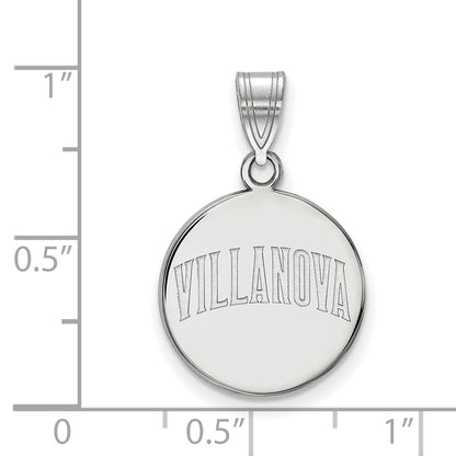 10K White Gold Logoart Villanova University Medium Disc Pendant
